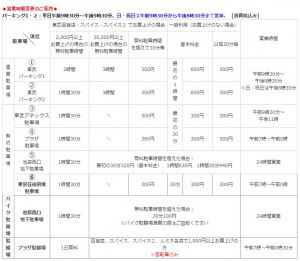 池袋　激安　駐車場　東武　料金表